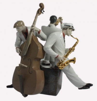 Appraisal: Lladro large figure group Jazz Trio height cm in original