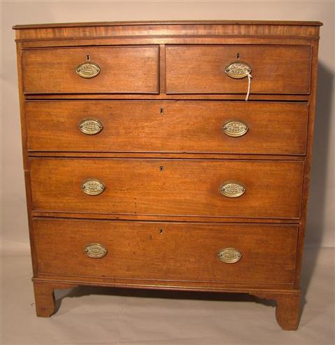 Appraisal: REGENCY MAHOGANY CHEST OF DRAWERS The rectangular top over two