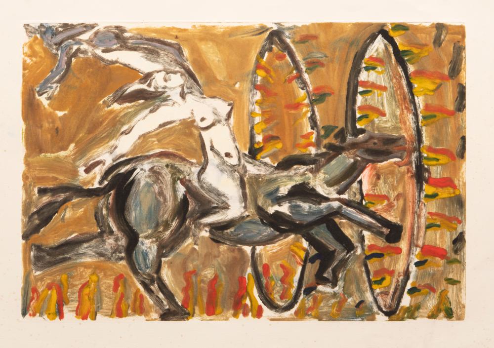 Appraisal: Mario Villa Nicaraguan New Orleans - Circus Rider monotype unsigned