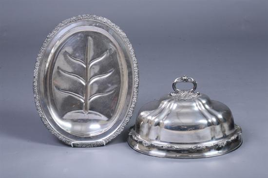 Appraisal: VICTORIAN SILVER PLATED ASSEMBLED MEAT DOME AND WELL-AND-TREE PLATTER William