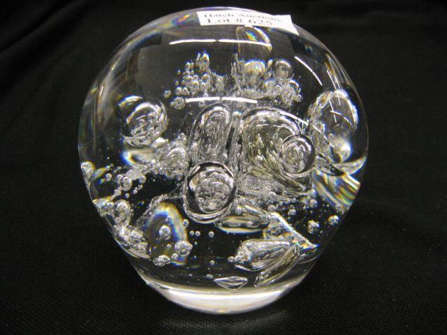 Appraisal: Kosta Swedish Art Glass Paperweight bubble decor signed and numbered