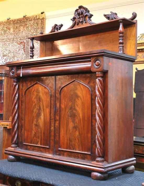 Appraisal: A Victorian cedar and mahogany chiffonier Circa Rectangular with a