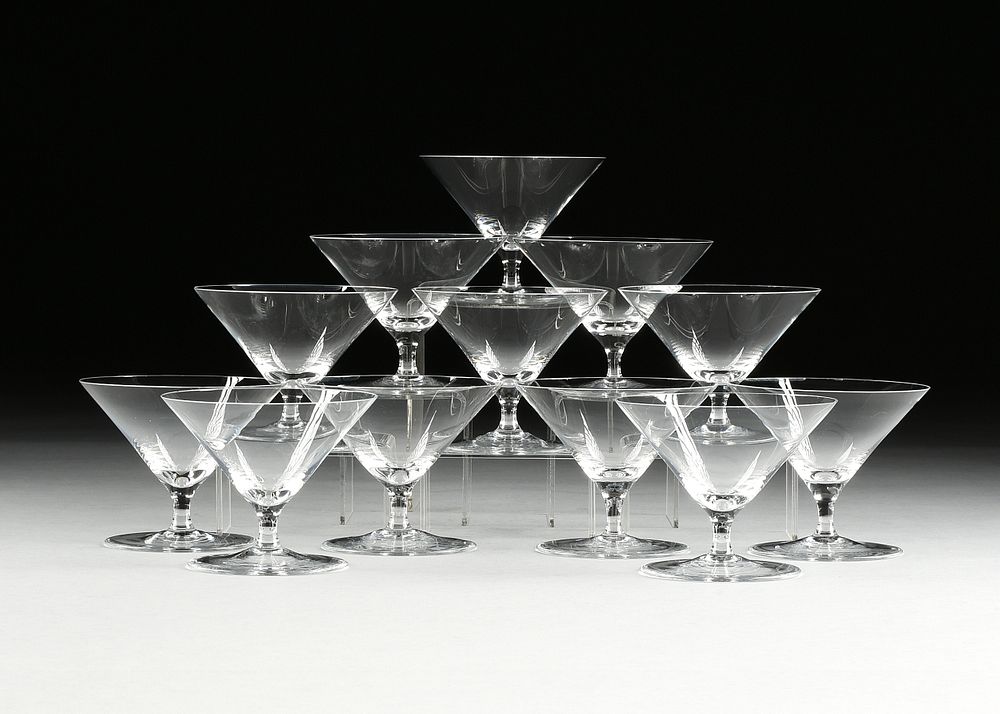 Appraisal: A SET OF TWELVE LOBMEYR ART DECO AMBASSADOR SHERBERT STEMWARE