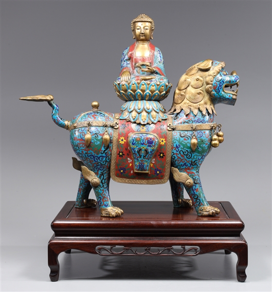 Appraisal: Large Chinese cloisonn covered censor in the form of a