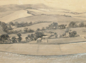 Appraisal: Pamela Cooper mid th century- The Farm charcoal bears inscribed