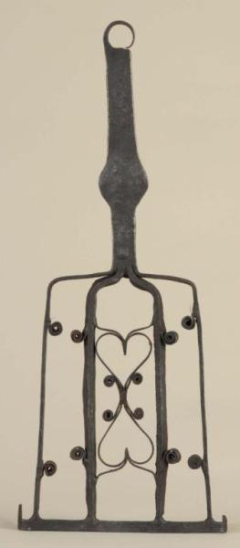 Appraisal: French Wrought Iron Broiler Description th Century Decorated with double