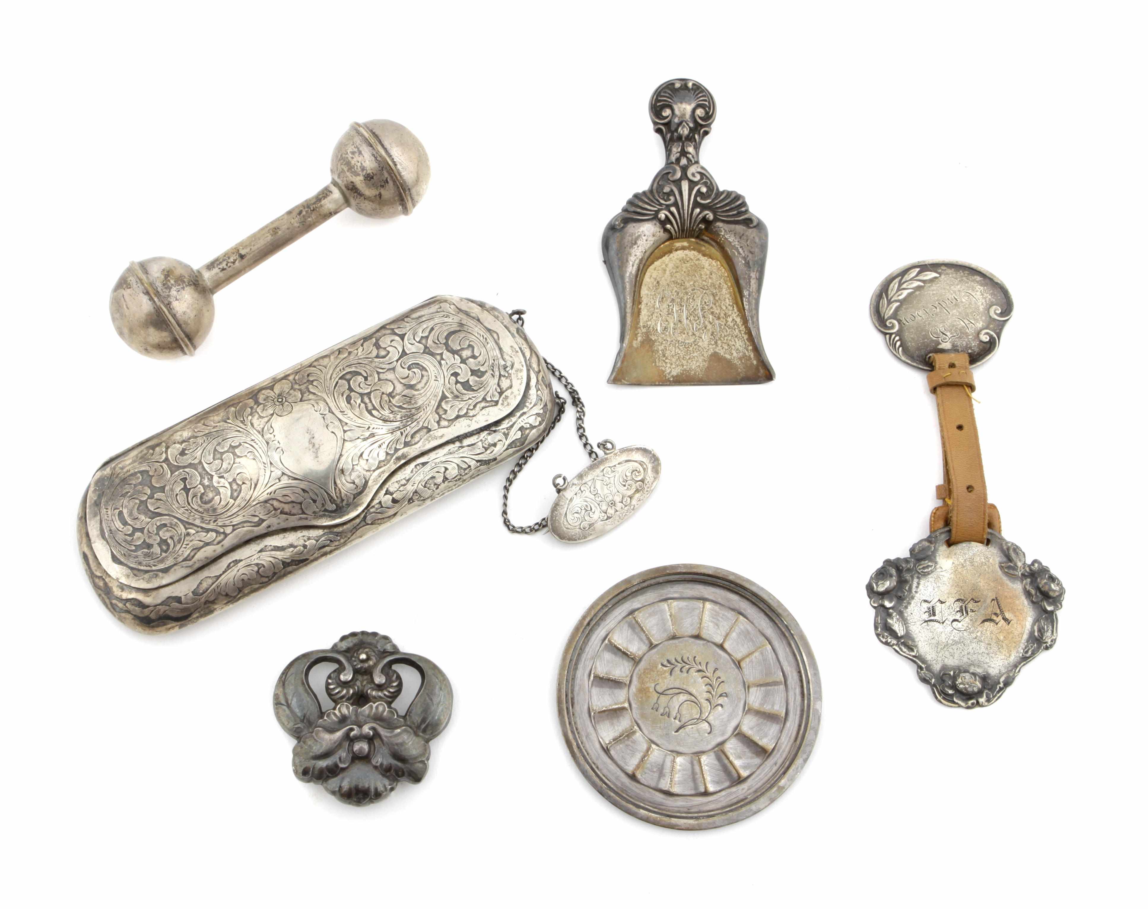 Appraisal: An assembled group of sterling silver vanity and novelty articles