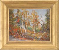 Appraisal: FREDERICK PORTER VINTON American - FALL BIRCH TREES Small colorful