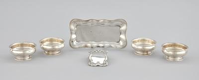 Appraisal: Four Sterling Silver Master Salts by Gorham a Fancy Desk