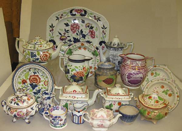 Appraisal: An assembled grouping of nineteen pieces of English ceramics th