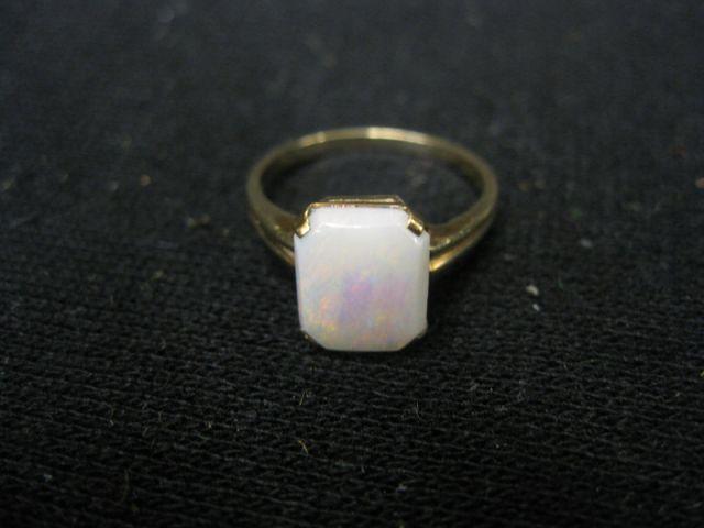 Appraisal: Opal Ring fiery square gem in k yellow gold