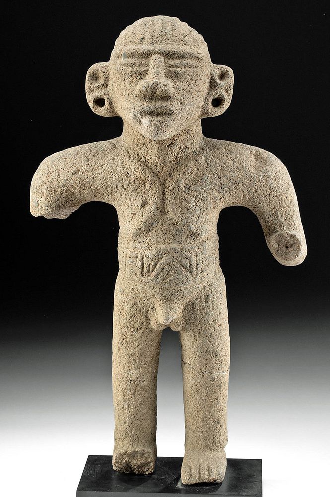 Appraisal: Costa Rican Basalt Standing Male Figure Pre-Columbian Central America Costa