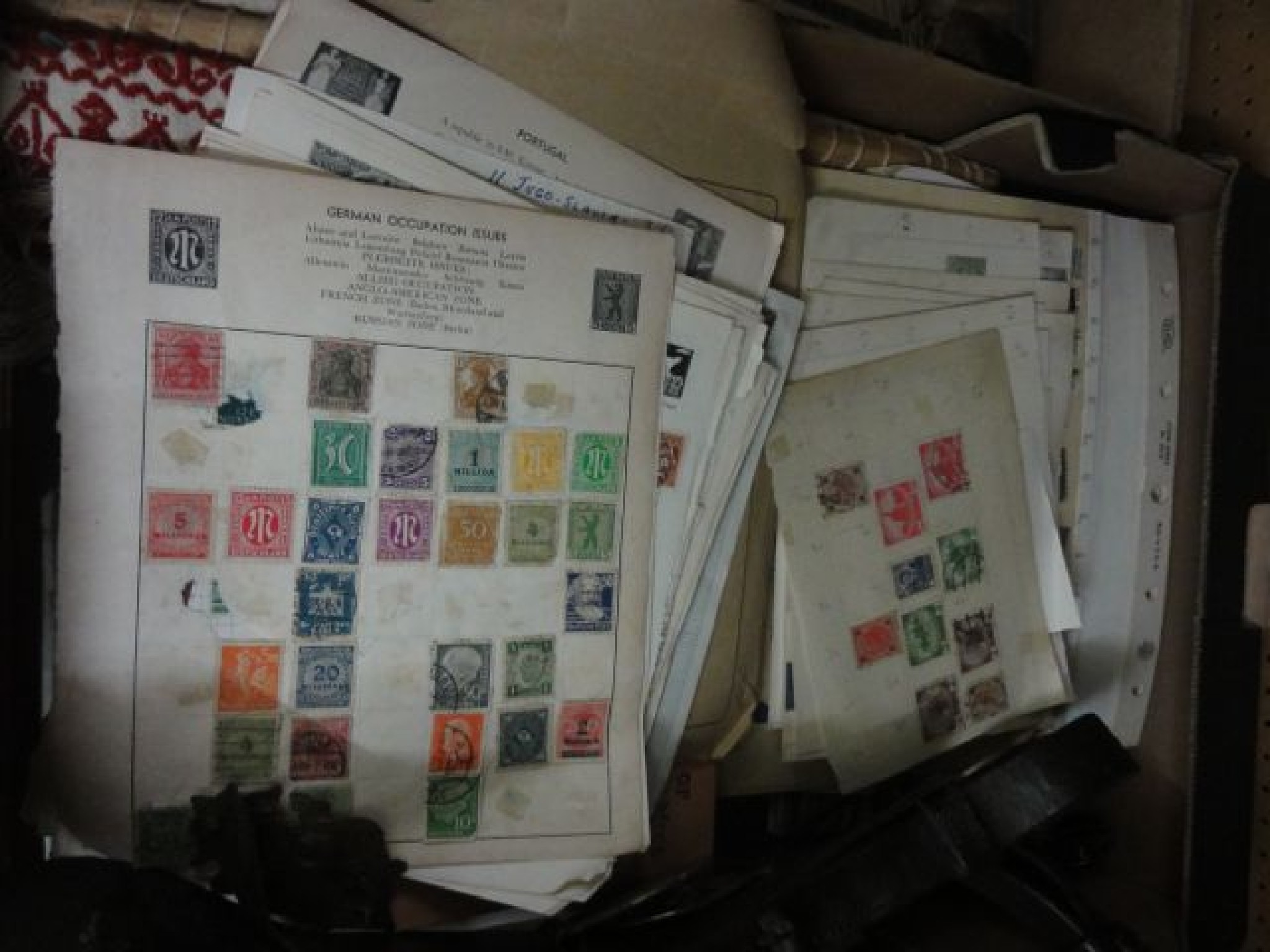 Appraisal: A box of miscellaneous unsorted stamps books horse brasses etc