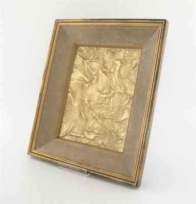 Appraisal: A modern framed ct gold textured plaque resembling 'samoradoc' work