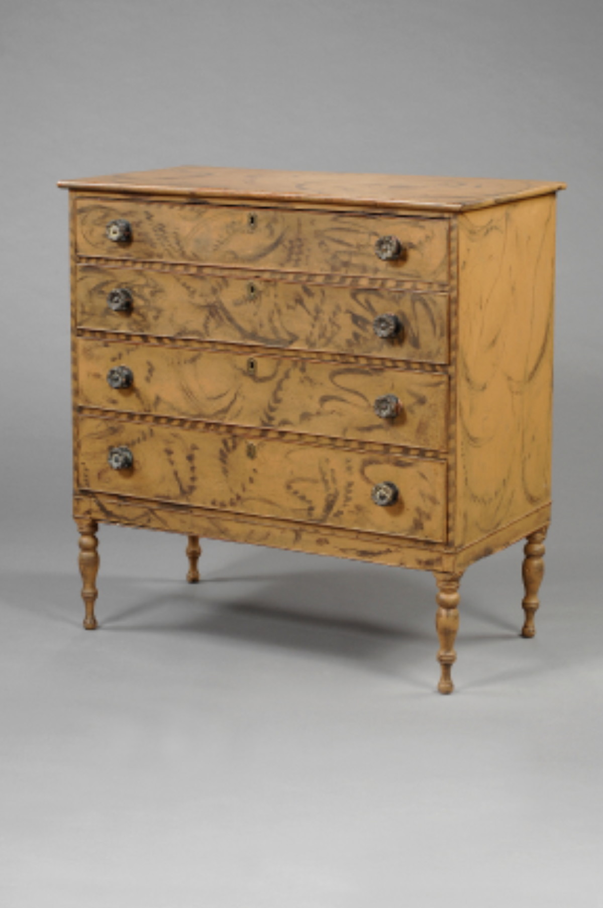 Appraisal: NEW ENGLAND FEDERAL PAINT-DECORATED CHEST OF DRAWERS POSSIBLY NEW HAMPSHIRE