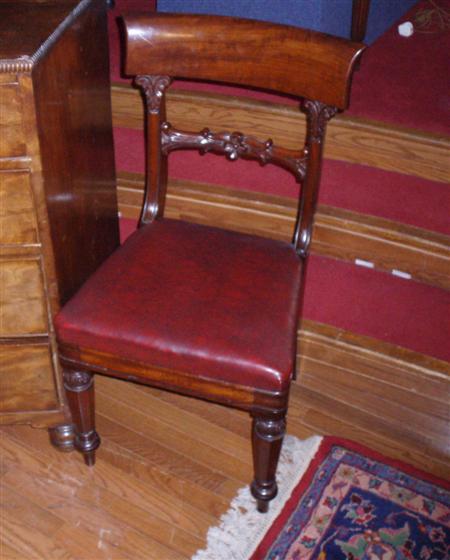 Appraisal: A set of five William IV mahogany dining chairs each