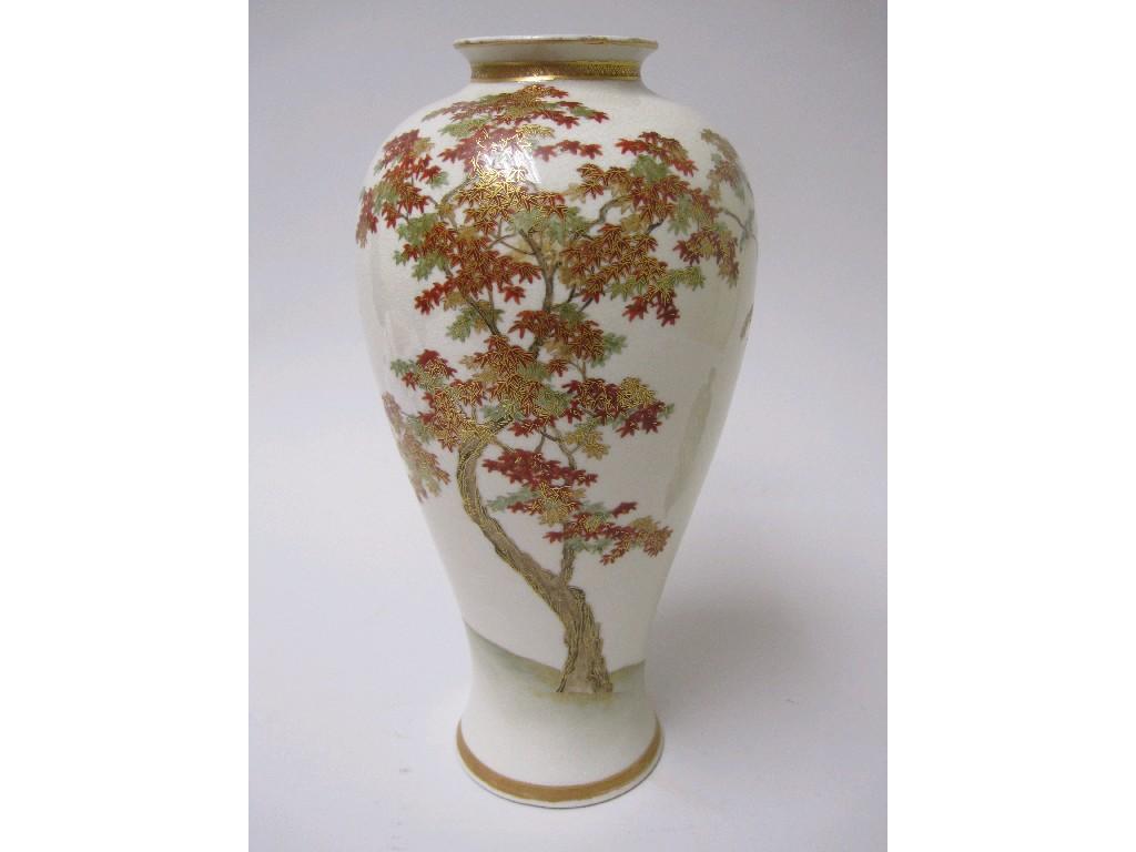 Appraisal: A Ryo-san type baluster Vase painted flowering acer tree in