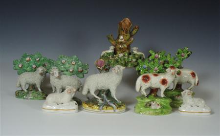 Appraisal: A group of mid th century Staffordshire figures of sheep