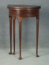 Appraisal: LAMP STAND - DIMINUTIVE CUSTOM MAHOGANY DEMI LUNE QUEEN ANNE