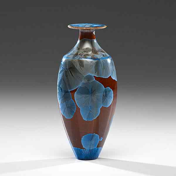 Appraisal: Herbert Sanders - USA Crystalline Bottle ca Porcelain dia ht