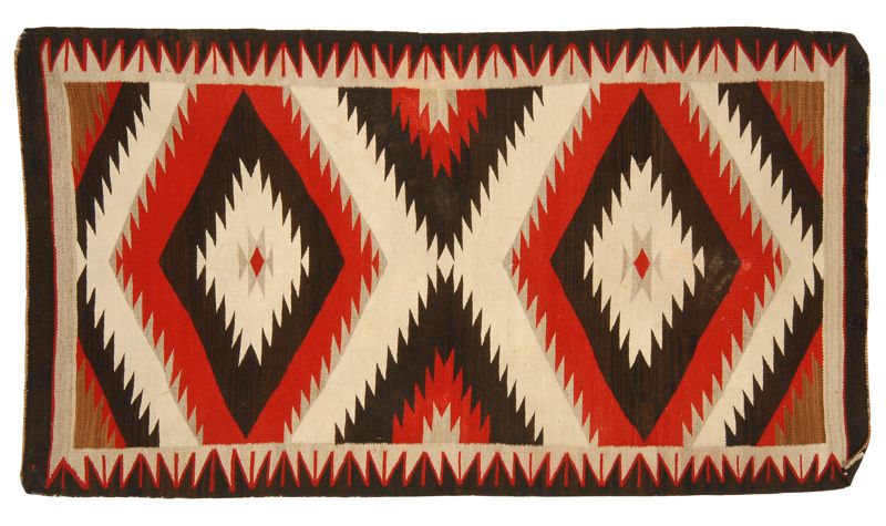 Appraisal: AMERICAN INDIAN RUG With geometric design in vibrant colors x