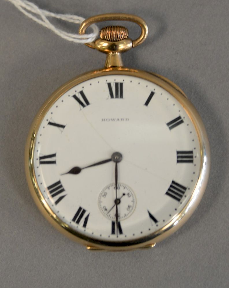 Appraisal: K white gold Howard open face pocket watch case and