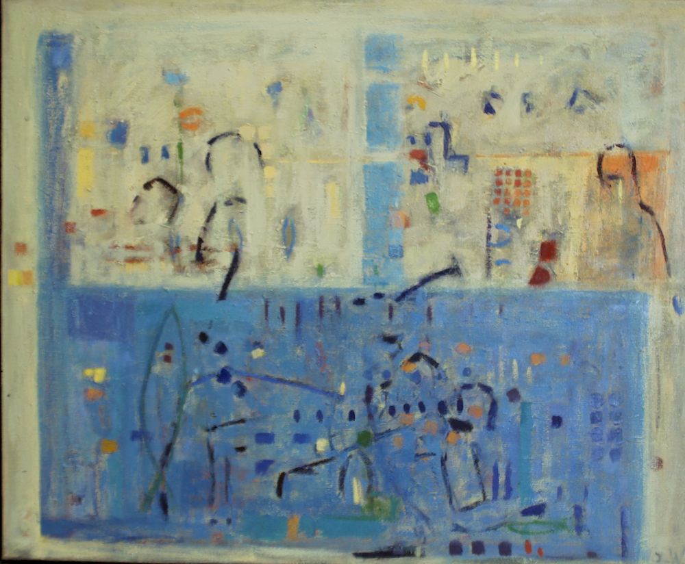 Appraisal: BETTINA WINKELMAN Signed Oil On Canvas Abstract Signed verso and