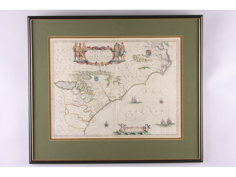 Appraisal: Willem Blaeu Map of Southeastern North America Virginiae partis australis