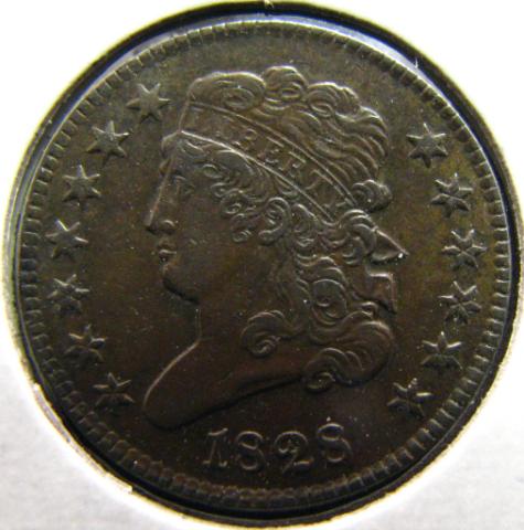 Appraisal: Thirteen Star Half Cent AU nice