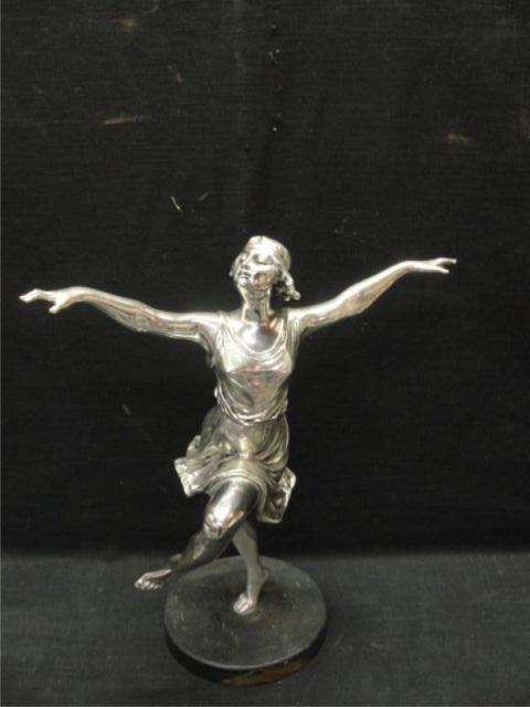 Appraisal: Bronze Ballerina on Marble Base With a silver finish From