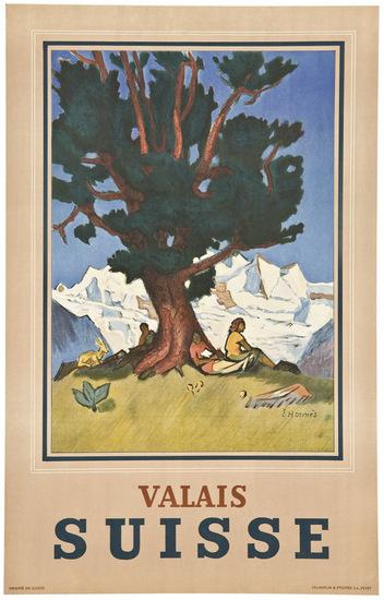 Appraisal: HERMES Erich - VALAIS SUISSES Lithograph in colors printed by