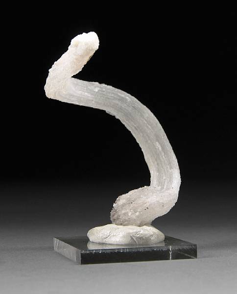 Appraisal: Gypsum Ram s Horn var Selenite Mexico A selenite stalactite