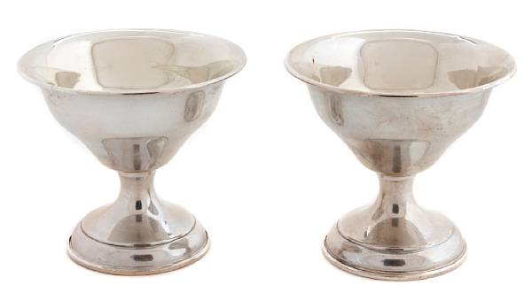 Appraisal: A set of twelve sterling weighted stemmed sherbet cups Height