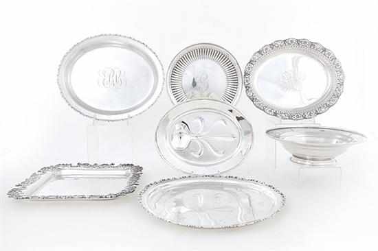 Appraisal: Whiting sterling serving trays dishes and bowl New York late