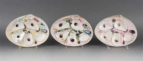 Appraisal: Three Union Porcelain Works oyster plates fourth quarter- th century