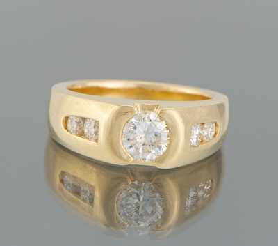 Appraisal: A Gentleman's Diamond Ring k yellow gold ring featuring a