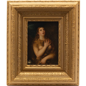 Appraisal: After Titian th Century Penitent Magdalene oil on board inscribed