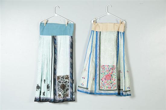 Appraisal: TWO SKIRTS China late th-early th century silk Both pleated