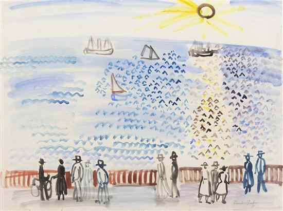 Appraisal: Raoul Dufy French - Promeneurs au bord de la mer