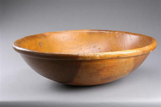 Appraisal: LARGE TURNED BOWL American th century poplar Monumental size with