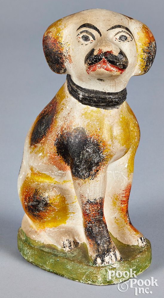 Appraisal: Pennsylvania chalkware dog th c Pennsylvania chalkware dog th c