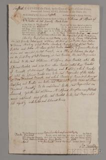 Appraisal: Adams John - Legal Document Signed April Folio sheet with