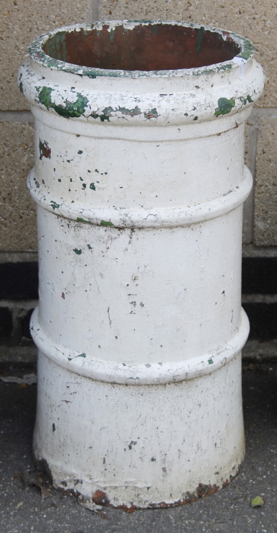 Appraisal: An early thC chimney pot of cylindrical outline painted white