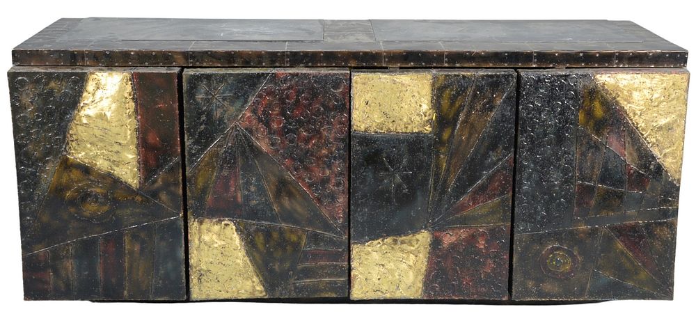 Appraisal: Paul Evans Patchwork Brutalist Modern Cabinet model PE- A for