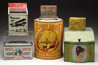 Appraisal: LOT OF THIRTEEN TOBACCO ADVERTISING TINS Miscellaneous lot including Virginity