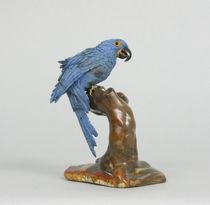 Appraisal: Carved Blue Parrot Probably sodalite unpolished blue stone finely carved