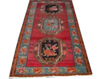 Appraisal: A Karabagh Area Carpet th Century Three floral medallions set