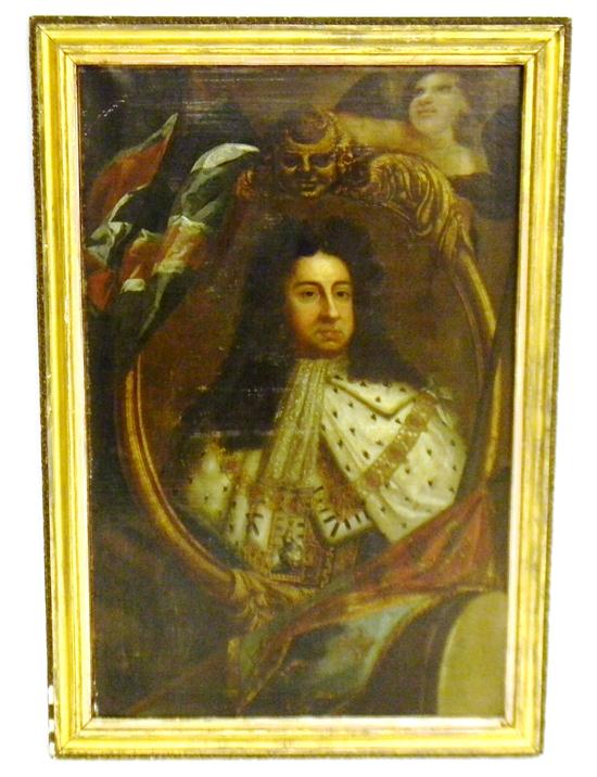 Appraisal: Oil on canvas depicting George I British - portrait of