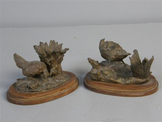 Appraisal: Pair of bronze vesta holders th century modelled as game