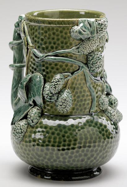 Appraisal: CHELSEA KERAMIC ART WORKS Pitcher with applied berries and leaves